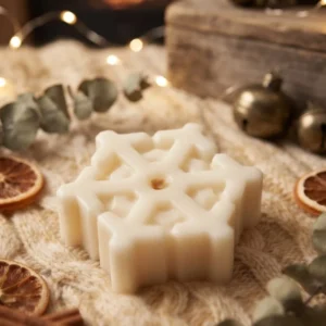 Copo de Navidad: vela de cera vegetal en forma de copo de nieve Blue Dragonfly
